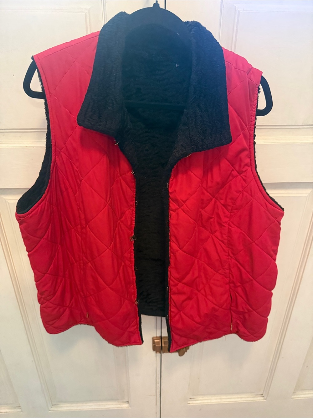 Quilted Red Reversible Vest - Women's Jacket